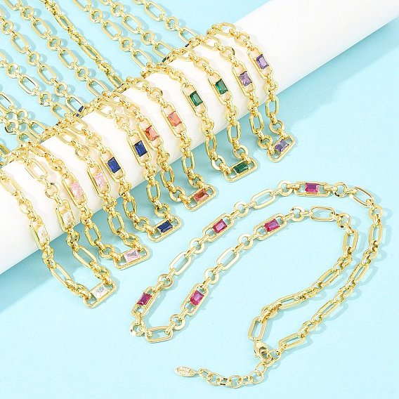 7 мм латунная цепочка с фиаро и инкрустацией кубическим цирконием, без кадмия и без свинца, стойки покрытие, долговечный, реальный 18 k позолоченный