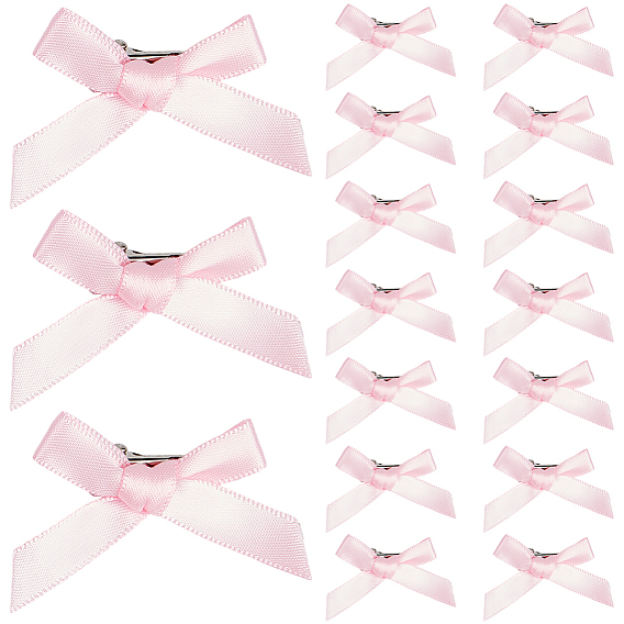 60шт. ленточные бантики-заколки для волос типа «крокодил», с железной заколкой для волос