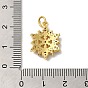 Christmas Snowflake Rack Plating Brass Micro Pave Clear Cubic Zirconia Pendants, with Jump Ring, Long-Lasting Plated, Lead Free & Cadmium Free