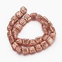 Electroplated Natural Lava Rock Beads Strands, Long-Lasting Plated, Square