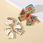 Bohemian Metal Butterfly Crystal Earrings with Colorful Stones - Bold, High-end Jewelry