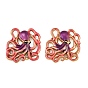 304 Pendentifs en acier inoxydable avec émail violet, charmes de poulpe, placage ionique (ip)