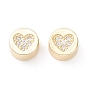 Латунные микропаве из прозрачного кубического циркония, долговечный, без кадмия и без свинца, плоские круглые с шаблоном сердца