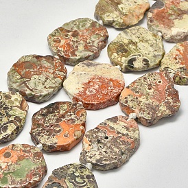 Океан Природный яшмы бисер нитей, плоские бусины для плит, окрашенные, самородки