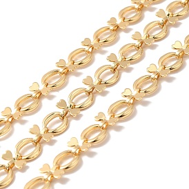 Латунные овальные и сердечные цепи с бантом, долговечный, несварные, с катушкой, без кадмия, без никеля и без свинца