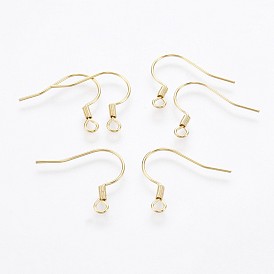 304 Крючки для сережек из нержавеющей стали с ионным покрытием (IP), провод уха, с горизонтальной петлей