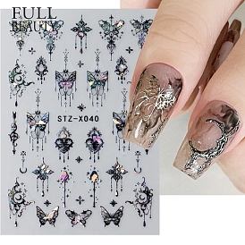 Pegatinas de papel para uñas, arte de diseño de uñas autoadhesivo, para uñas uñas de los pies puntas decoraciones, mariposa