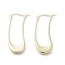Twist Oval Brass Hoop Earrings, Long-Lasting Plated