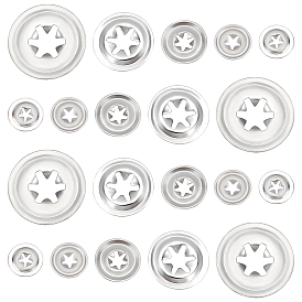 PandaHall Elite 50Pcs 5 Style 304 Stainless Steel Washers, Doll Making Supplies, Flat Round