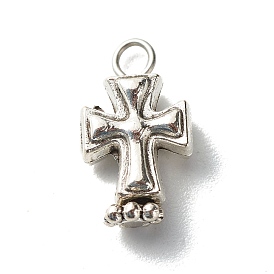 Cross Tibetan Style Alloy Beads Charms, with 304 Stainless Steel Flat Head Pins and Alloy Daisy Spacer Beads