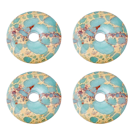 4 шт. подвески из синтетического камня Шоушань, подвески в виде пончиков/пи-дисков