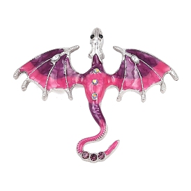 Эмали сплава большие кулоны, прелести дракона, со стразами