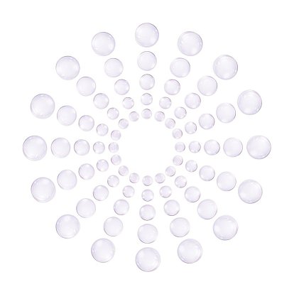 Прозрачные стеклянные кабошоны, полукруглые / купольные