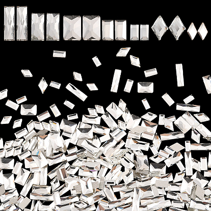 420 шт 7 стили стеклянные кабошоны со стразами, ногтей декоративные аксессуары