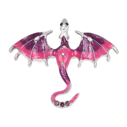 Эмали сплава большие кулоны, прелести дракона, со стразами