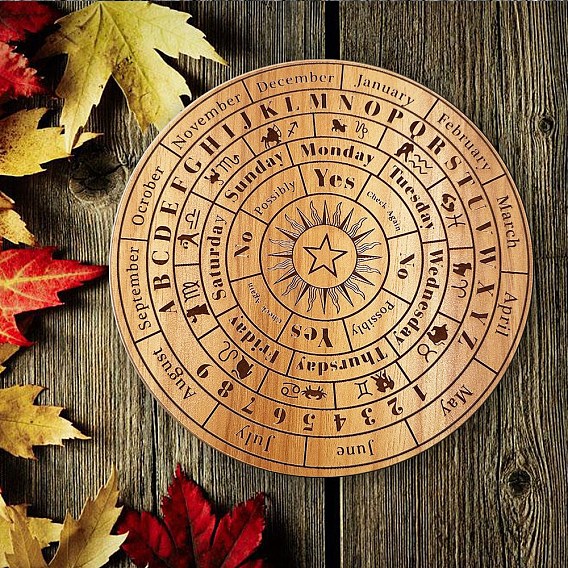 Деревянная маятниковая доска, деревянная гадальная доска для биолокации, для колдовства принадлежности для викканского алтаря, плоско-круглые