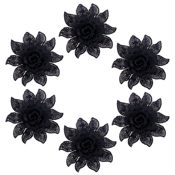 6 шт. полиэстеровая компьютерная вышивка ткань приклеиваемые/пришивные заплатки, аксессуары для костюма, аппликация, цветок