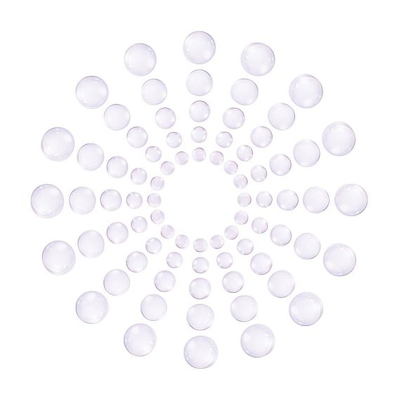 Прозрачные стеклянные кабошоны, полукруглые / купольные