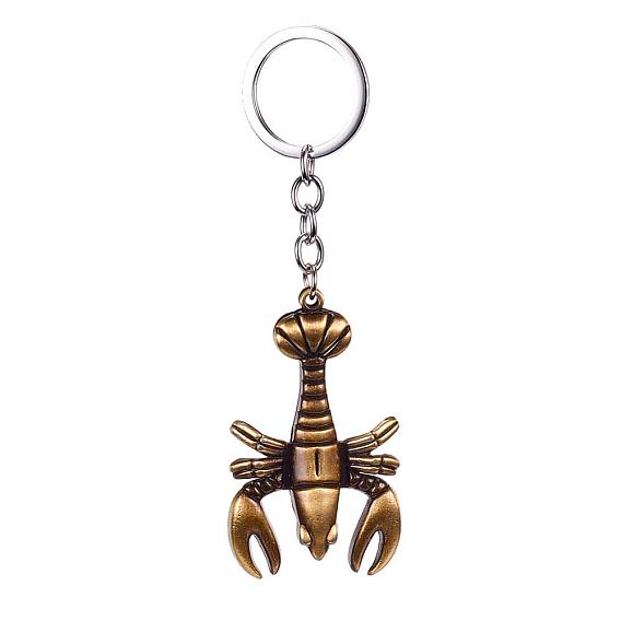 Porte-clés alliage, avec l'anneau de la clé de fer, scorpion