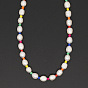 Bohemian Beach Style Natural Freshwater Pearl Rainbow Rice Bead Necklace - Women