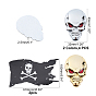 SUPERFINDINGS PET and Alloy Decoration Sticker, for Car Decoration, Skull