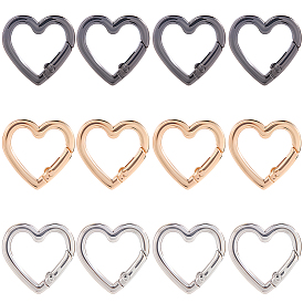 24шт 3 цвета сплава пружинные затворные кольца, сердце