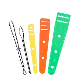 5 Juego de herramientas de costura de PVC y acero con alto contenido de manganeso., aguja punzón, guía de cordón enhebrador de banda elástica, herramienta para enhebrar cuerdas y correas elásticas para coser cintura