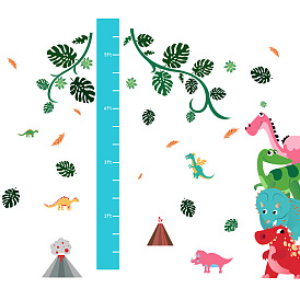 PVC Height Growth Chart Wall Sticker, for Kids Measuring Ruler Height, Dinosaur
