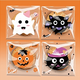 Halloween Theme Self-adhesive Plastic Bakeware Bag, for Chocolate, Candy, Cookies