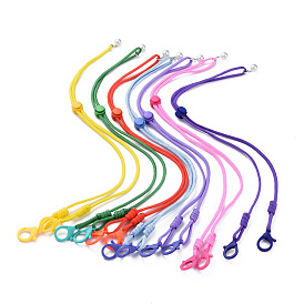 Eyeglasses Chains, Neck Strap for Eyeglasses, with Glass Pearl Beads, Polyester & Spandex Cord Ropes, Plastic Spring Cord Locks & Lobster Claw Clasps