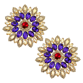 2шт. кабошоны из сплава стекла и стразов, цветок