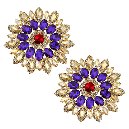 2шт. кабошоны из сплава стекла и стразов, цветок