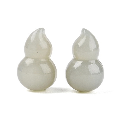 Natural Hetian Jade Gourd Display Decorations, Feng Shui Energy Stone Gift for Home Office Desktop Decoration
