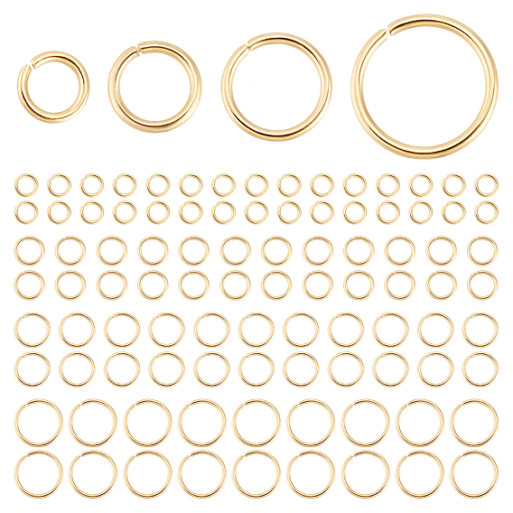 400 шт. 4 стили 304 соединительные кольца из нержавеющей стали, открытые соединительные кольца для плетения кольчуги, круглые кольца, металлические разъемы для поделок ювелирных изделий и брелков