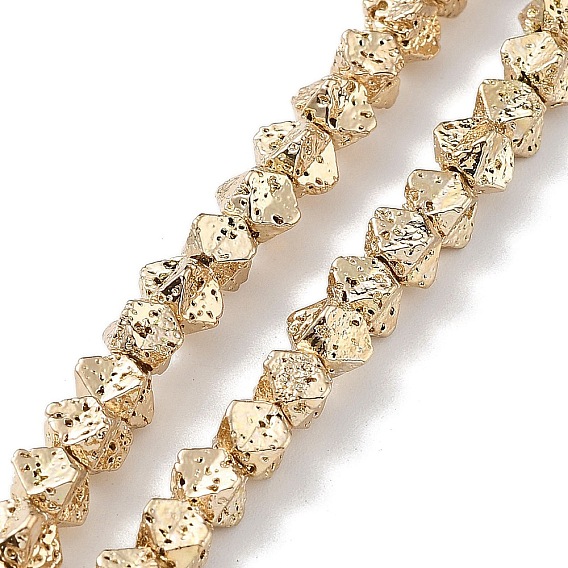 Electroplated Synthetic Lava Rock Beads Strands, Rhombus