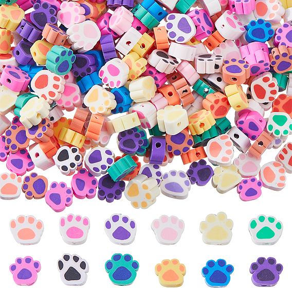 400 шт 2 стили ручной работы из полимерной глины бусины, отпечаток лапы