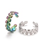 304 Stainless Steel Flat Round Wrap Open Cuff Ring for Women