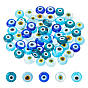60 шт 5 цвета ручной работы бусины лэмпворк сглаза, Плоский круглый / диск
