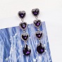 Summer Retro Geometric Diamond Earrings Long Gradient Sapphire Love Drop Earrings Earrings