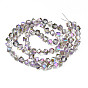 Electroplate Transparent Glass Beads Strands, Faceted, Diagonal Cube Beads