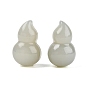 Natural Hetian Jade Gourd Display Decorations, Feng Shui Energy Stone Gift for Home Office Desktop Decoration