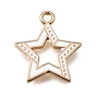 Alloy with Enamel Pendants, Star Charms, Rack Plating, Golden