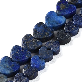 Dyed Natural Lapis Lazuli Beads Strands, Heart