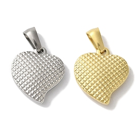 Ion Plating(IP) 304 Stainless Steel Pendants, Heart Charm