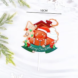 Рождественские украшения для бумажных тортов, принадлежности для украшения торта, пряничный домик со словом счастливого рождества