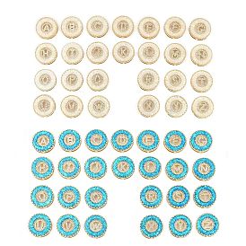 Латунные микро проложить кубического циркония слайд прелести, с синтетическим опалом, долговечный, стойки покрытие, без свинца и без кадмия, реальный 18 k позолоченный, плоские круглые с буквы