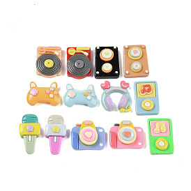 Opaque Resin Decoden Cabochons, Microphone & Game Controller & Camera, Mixed Shapes