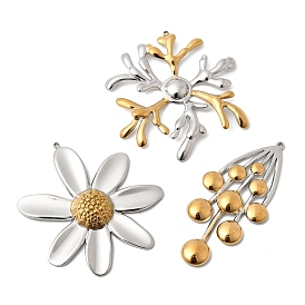 Двухцветные 304 большие подвески из нержавеющей стали, золотые и нержавеющая сталь цвет