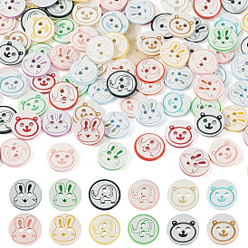 300 piezas 3 estilos 2 botones de resina con agujeros, para coser manualidades, plano y redondo, color mezclado