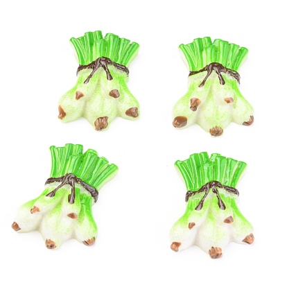 Opaque Resin Cabochons, Imitation Food, Garlic